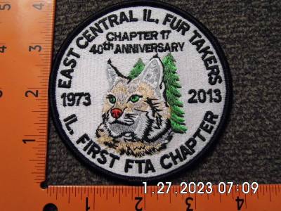 East Central Il. Fur Takers 40th Anniversary Patch